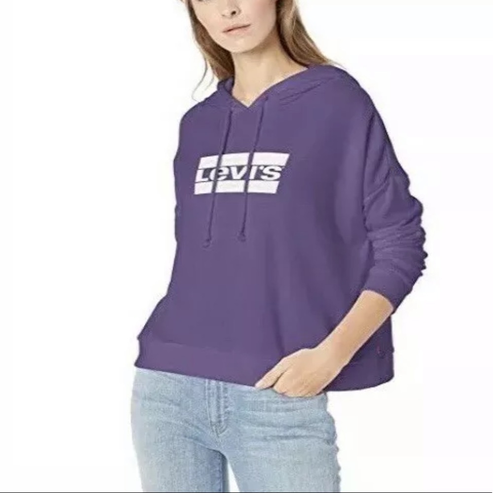 🌹Levi’s Graphic Track Cropped Hoodie Sweatshirt